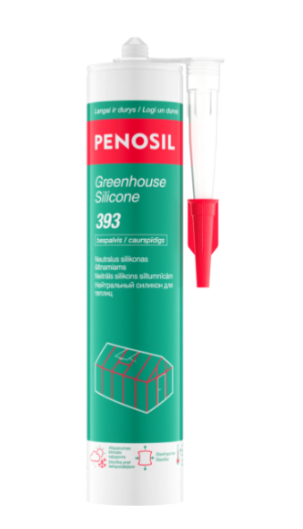 PENOSIL Greenhouse Silicone 393. Neitrāls, izturīgs pret pelējumu izturīgs siltumnīcu silikona hermētiķis.